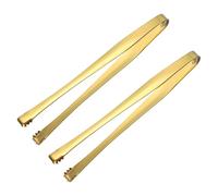 uxcell Serving Tongs, 2pcs 6Inch - Stainless Steel Ice Tongs, Tiny Tongs for Appetizers, Sugar, Charcuterie, Dessert, Tea Parties, Bar, Cafe (Gold)
