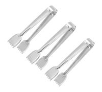 uxcell Serving Tongs, 3pcs 6.5 Inch - Stainless Steel Ice Tongs, Mini Sugar Tongs for Appetizers, Charcuterie, Desserts, Tea Party, Bar, Cafe (Silver)