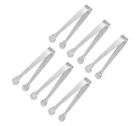 uxcell Serving Tongs, 6pcs 5 Inch - Stainless Steel Ice Tongs, Mini Sugar Tongs for Appetizers, Charcuterie, Dessert, Tea Party, Bar, Cafe (Silver)