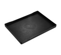 uxcell Serving Tray Small Black Mini Tray 9" x 12" Plastic Rectangular Wooden Serving Trays Decorative Ottoman Platter for Breakfast Kitchen Bathroom
