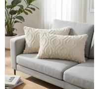 Uxcell Set of 2 Shaggy Plush Faux Fur Throw Pillow Covers for Sofa