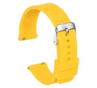 Uxcell Silicone Watch Band 20mm Width Quick Release Soft Rubber Replacement Watch Strap with Electroplated Stainless Steel Buckle for Men Women, Yellow