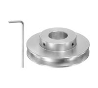 uxcell Single Groove Pulley 16mm Fixed Bore 60mm Outer Diameter Aluminum Alloy with Hex Wrench for Drilling Machine 6mm PU Round Belt