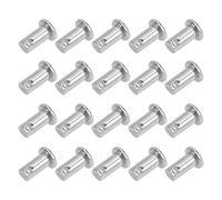 uxcell Single Hole Clevis Pins - 6mm X 12mm Flat Head 304 Stainless Steel Link Hinge Pin 20Pcs