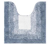 Uxcell Soft and Absorbent Bathroom Rug Non-slip Plush Shaggy Bath Carpet Luxury Bath Mats for Bathroom Floor Blue Geometry U-Shaped 50cm x 50cm