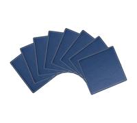 uxcell Square Drink Coasters Set of 8 White Stitched Dual Sided Non-Slip Non-Stick Waterproof Leather Coasters for Drinks, Coffee Table, Housewarming Gifts, Home Decor 4"×4"Blue