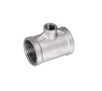 uxcell Stainless Steel 304 Cast Pipe Fitting 1 BSPT x 1/4 BSPT x 1 BSPT Female Tee Shaped 3 Way Connector Coupler
