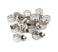 uxcell Stainless Steel 8-14mm Hose Pipe Clamps Clips Fastener, 15 Pcs
