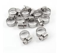 uxcell Stainless Steel 8-14mm Pipes Tube Hose Clamps Clips, 10 Pcs