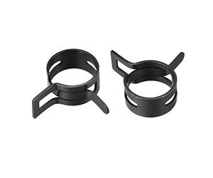 uxcell Steel Band Clamp 21mm Inner Dia Fit 22-23.5mm OD Hose Spring Band Type Action Fuel Line Silicone Tube Clip Clamp Black 10Pcs