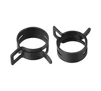 uxcell Steel Band Clamp 23mm Inner Dia Fit 24.5-26.5mm OD Hose Spring Band Type Action Fuel Line Silicone Tube Clip Clamp Black 10Pcs
