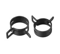 uxcell Steel Band Clamp 24mm Inner Dia Fit 25.5-27.5mm OD Hose Spring Band Type Action Fuel Line Silicone Tube Clip Clamp Black 5Pcs