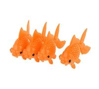 Uxcell Swing Tail Goldfish Plastic Fish Tank Ornament Artificial 4 Pcs Orange