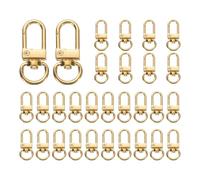 uxcell Swivel Lobster Claw Clasps Keychain, 30 Pcs Swivel Lanyards Trigger Snap Hooks Strap Key Ring for DIY Craft Accessories, Gold