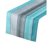 uxcell Table Runner 72" x 13", Retro Cotton Linen Table Runner, Dark Blue & Grey