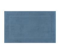 Uxcell Towel Cotton Banded Bath Mat, Reversible Step Out Soft Plush Bath Rug Absorbent Rug for Hotel Spa Bathtub Mat Dark Blue 40 x 60 cm