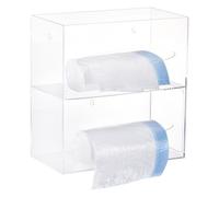 Uxcell Trash Bag Dispenser Roll Holder, Wall Mount Acrylic Garbage Bag Dispenser Roll Holder Double Sided for Garbage Bag Grocery Shopping Bag, (26.5 x 5.4 x 10.23 inches)