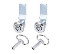 uxcell Tubular Cam Lock, 18mm Cylinder Long Bent Cam, Fits Up to 1/4-inch Thick Panel Slotted Key 2Pcs