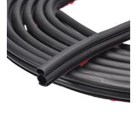 Uxcell Weather Stripping Seal Strip, 3 Meters x 10mm x 10mm Self Adhesive Rubber for 8-9mm Gap, Window and Door Soundproofing and Frame Gap Blocker (Black)