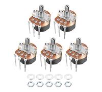 uxcell WH138 Potentiometer with Switch 20K Ohm Variable Resistors Single Turn Rotary Carbon Film Taper 5pcs