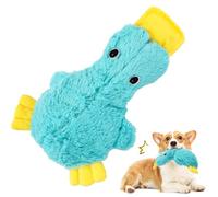 UxClishe Flat Bill Duck Dog Toy, Plush Squeaky Interactive Calming Toy, Durable Chew Toy Indestructible Dogs Plush Toys with Crinkle Paper Sounds for Small Medium Large Dogs