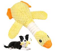 UxClishe Goose Dog Toys, Dog Play Squeaky Interactive Crinkle Plush Chew Toys for Small Medium Large Breed Puppies, Teething Relief Interactive Play