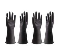 Uxglove Chemical Resistant Gloves, Work Heavy Duty Industrial Rubber Gloves,12.2",Black 1 Pair Medium