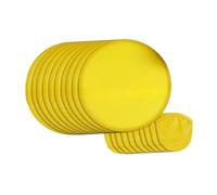 UxicRuya 10Pcs Folding Fan Flying Disc Handheld Foldable Polyester Classic with Bag Summer Portable Round Fan for DIY Outdoor Activity, Yellow