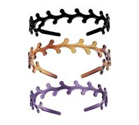 UxicRuya 3 Pieces Deer Leaf Headbands with Tooth Stylish Decors Practical Hair Accessories for Stage Performance Street Travel