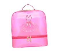 UxicRuya Ballet Dance Backpack, with Shoe Compartment for Sports Latin Dance, Rose Red