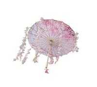 UxicRuya Chinese Classical Dance Oiled Paper Umbrella Traditional Umbrella with Wooden Handle Suitable for Parties and Photography, Pink Blossom