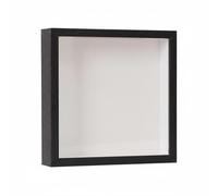 UxicRuya Display Photo Frame Ticket Shadow Box Memento Holder Deep Slot Box Artificial Board Modern Design Suitable for Office Home Gift, Black, 20x20cm