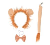 UxicRuya Lion Ears Headband Bowtie and Tail Roles Play for Children Themed Gatherings