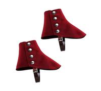 UxicRuya Men's Gangster Spats Photo Props Costume Steampunk Medieval Pirate Boot Covers, Red