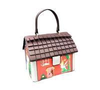 UxicRuya Tote of The Shoulder Bag in The Shape of A House -Shaped Body Bag for The Travel Feast, Red