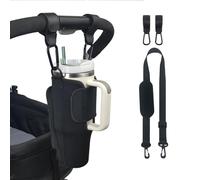 UXIETIN Stroller Cup Holder Compatible with Stanley,Stroller Cup Holder with Adjustable Strap and Pouch Taking Everywhere,Accessories for 30/40oz Stanley Cup