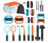 Uxilep Switch Sports Games Accessories Bundle for Nintendo Switch 2 (2025),25 in 1 Family Party Pack for Switch 2 Accessories Kit with Tennis Rackets,Golf Clubs,Chambara Swords,Leg Straps & Switch 2