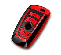 UXINUO for BMW Key Fob Cover,Red Soft TPU Key Case Shell Pouch for BMW 1 3 4 5 6 7 Series and X3 X4 M2 M3 M4 M5 M6 Keyless Entry