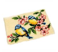 UXIYI Latch Hook Kits for Adults,Pre-Printed Canvas DIY Rug Making Kit Crochet Yarn Kits for Beginners,Crafts Carpet for Home Decoration Festival Gift,Flower Bird,20.5''x15''