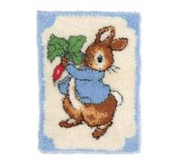 UXIYI Latch Hook Kits for Adults,Pre-Printed Canvas DIY Rug Making Kit Crochet Yarn Kits for Beginners,Crafts Carpet for Home Decoration Festival Gift,Rabbit,20.5''x15''