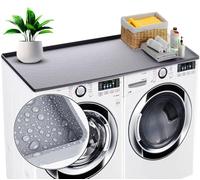 UXLXLK Washer Dryer Top Protector Mat: 51.2" x 25.6" Silicone, Gray, Solid