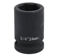 Uxney 3/4" Drive 24mm Impact Socket，6-Point Chrome Molybdenum Steel, for Heavy-Duty Truck and Automotive Repair, Metric