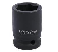 Uxney 3/4" Drive 27mm Impact Socket，6-Point Chrome Molybdenum Steel, for Heavy-Duty Truck and Automotive Repair, Metric