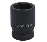 Uxney 3/4" Drive 30mm Impact Socket，6-Point Chrome Molybdenum Steel, for Heavy-Duty Truck and Automotive Repair, Metric