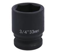 Uxney 3/4" Drive 33mm Impact Socket，6-Point Chrome Molybdenum Steel, for Heavy-Duty Truck and Automotive Repair, Metric