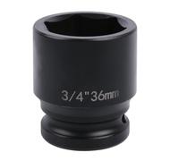 Uxney 3/4" Drive 36mm Impact Socket，6-Point Chrome Molybdenum Steel, for Heavy-Duty Truck and Automotive Repair, Metric