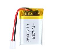 Uxney 3.7 V 350 mAh Battery 652030 Lithium-Polymer Ion Lithium-Ion Li-Po Battery with 2P-PH Connection with 2.0 mm Pitch