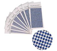 Uxney 8 Sheets Rhinestone Stickers,3584 Pcs Gem Stickers for DIY Face Eyes Makeup Hair(Deep Blue-3/4/5/6mm)
