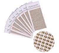 Uxney 8 Sheets Rhinestone Stickers,3584 Pcs Gem Stickers for DIY Face Eyes Makeup Hair(Shallow Golden-3/4/5/6mm)