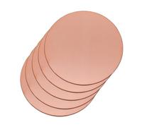 Uxney Round Copper Plate, 100 mm Diameter, 2 mm Thick Copper Metal Sheet for Crafts, DIY, Jewellery, Electrics, Repair, Industry (5 Pieces)